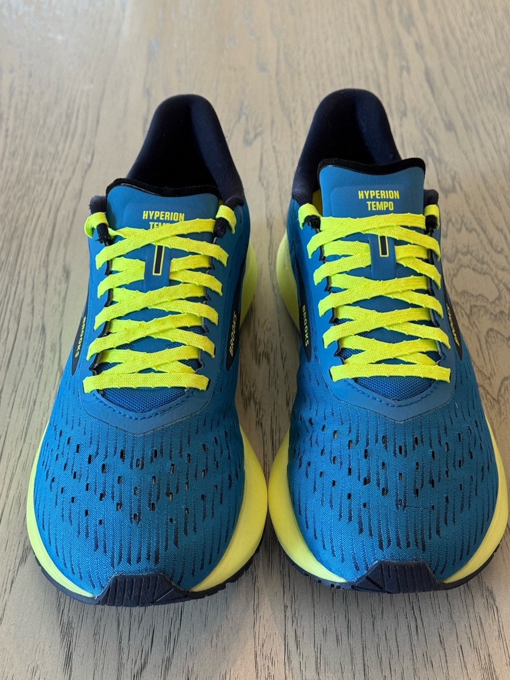 Brooks Hyperion Tempo blue neon green running shoes Men’s size 10.5 - Picture 5 of 8